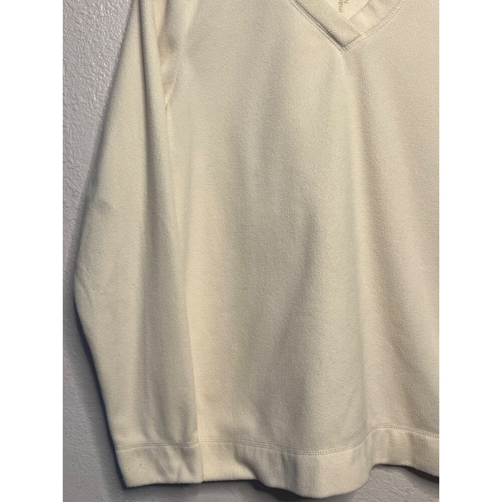 2 Made for Life Women's Medium Sweatshirts Lightweight V-Neck Cream Red Long - Picture 6 of 13